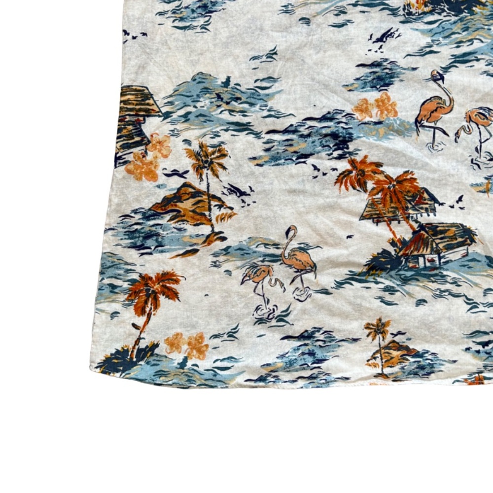 Free People White Tropical Print Slip Dress with Blue and Brown Accents - Picture 9 of 14